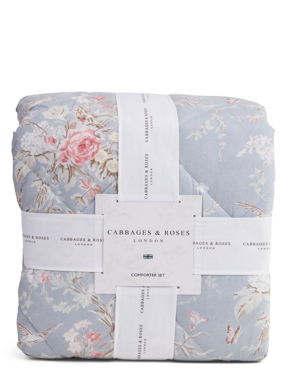 Cabbages & Roses Blue Floral Comforter Set